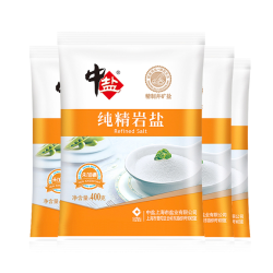 中盐 无碘纯精岩盐 400g*4袋