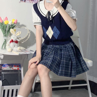 晨曦划破夜空 JK制服 女士马甲 浓绀色 S