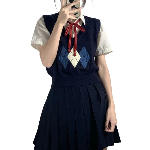 晨曦划破夜空 JK制服 女士马甲 浓绀色 S