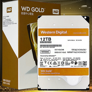 Western Digital 西部数据 金盘系列 3.5英寸 企业级硬盘 12TB（7200rpm、256MB）WD121VRYZ