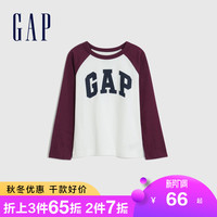 Gap男幼童秋季2022新款LOGO纯棉T恤431564童装长袖