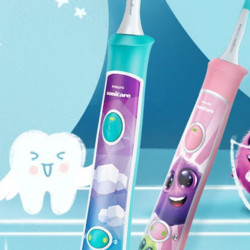 PHILIPS 飞利浦 Sonicare声波震动牙刷 Sonicare for Kids儿童护齿系列 HX6352 电动牙刷 粉色 升级款