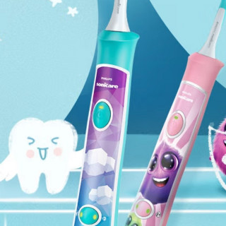 PHILIPS 飞利浦 Sonicare声波震动牙刷 Sonicare for Kids儿童护齿系列 HX6322 电动牙刷 蓝色 升级款