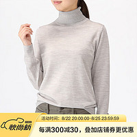 MUJI 無印良品 无印良品 MUJI 女式 天竺 高领羊毛毛衣 W8AA871