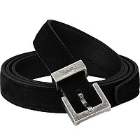 Yves Saint LaurentYSL圣罗兰 男士黑色皮革针扣式皮带腰带(95cm)