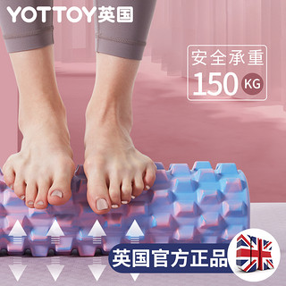 YOTTOY 泡沫轴狼牙棒实心泡沫轴肌肉放松按摩滚轴轮瑜伽柱 高级泡沫轴-布里粉