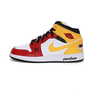 AIR JORDAN 1 MID SE (GS)黄红白休闲运动大童篮球鞋板鞋