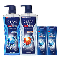 CLEAR 清扬 活力运动沐浴露600g+100g（赠冰凉酷爽600g+100g+小样100ml*2+补充装200ml*2）