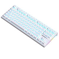ROYAL KLUDGE R87 68键 有线机械键盘+布丁键帽 白色 K银轴 单光