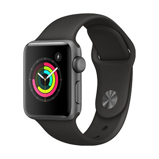 Apple 苹果 Watch Series 3 智能手表 42mm GPS版 深空灰色铝金属表壳 黑色运动型表带（心率）