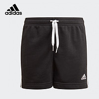 adidas 阿迪达斯 2021春夏季G 3S SHO女大童中腰修身短裤儿童运动裤子GN4057黑色/白A140/建议身高140cm