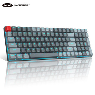 MageGee MK-STAR 紧凑键帽机械键盘 100键拼装游戏键盘 有线背光机械键盘 电脑办公游戏键盘 星空灰蓝光 青轴