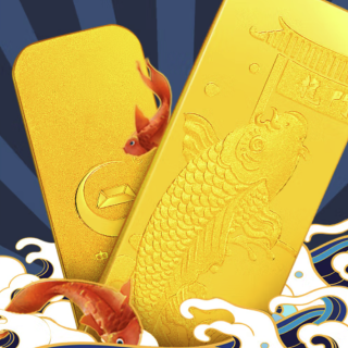 China Gold 中国黄金 GY4A022 鲤跃龙门千足金金条 7g