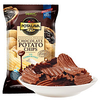 Papatonk 啪啪通 巧克力薯片 薯片零食 印尼进口大波浪马铃薯片  追剧休闲零食  黑巧克力 100g/袋
