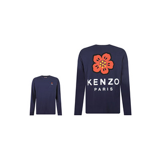 KENZO 凯卓 Boke Flower系列 男士圆领长袖T恤 FC6 5TS408 4SG 午夜蓝 S