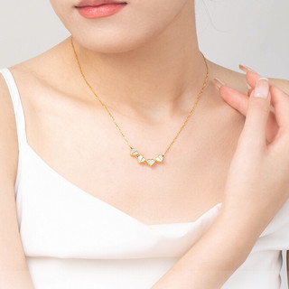 CHOW TAI SENG 周大生 S1PC0832 四叶草925银镀金母贝项链 40cm