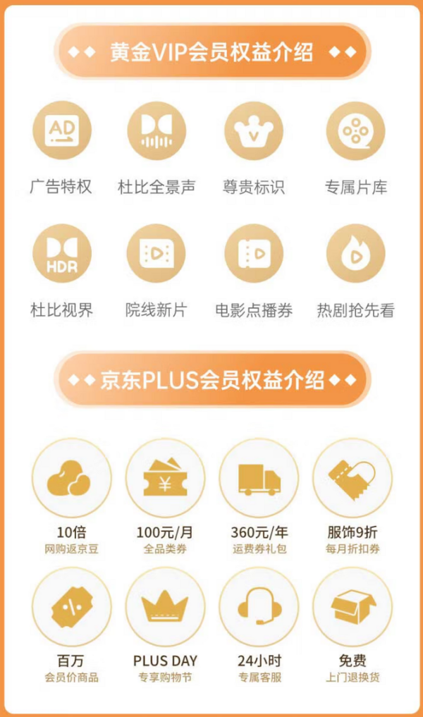 iQIYI 爱奇艺 黄金VIP会员年卡+京东PLUS年卡+5元美团外卖无门槛红包