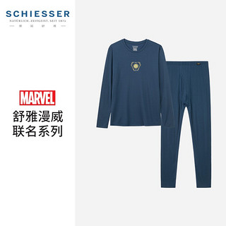 SCHIESSER 舒雅 男士秋衣裤美雅碧抗静电保暖套装 E5/19954W宝蓝7800 XXXL