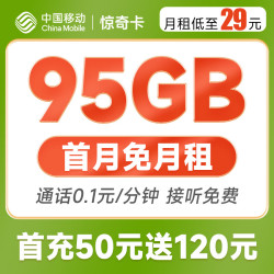 China Mobile 中国移动 惊奇卡 29元月租（65G通用+30G定向）