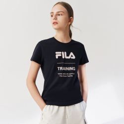 fila斐乐女装短袖上衣运动t恤女大logo透气舒适简约针织女式t恤