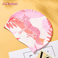 Kappa 卡帕 游泳帽硅胶男女通用防水护耳长发不勒头游泳帽 粉红豹