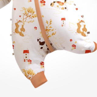 iBabycloud 爱贝宝 婴儿可拆长袖分腿式睡袋 舒适款 猫咪嬉戏 90码