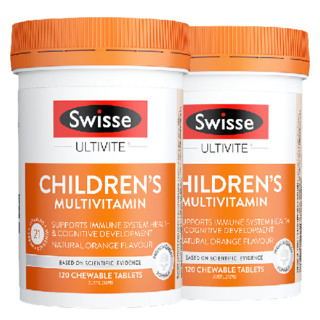 Swisse 斯维诗 儿童复合维生素咀嚼片 香橙味 120粒*2瓶