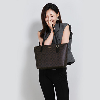 COACH 蔻驰 Tote系列 女士单肩包 4455 IME74 深棕色 中号