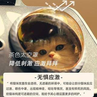 MinkSheen 猫包外出大号宠物包猫背包太空舱双肩包航空太空包猫猫猫咪狗出行透气 可爱熊茶色防应激