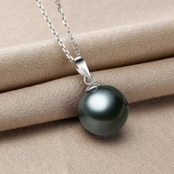 kristen judi 韩国原创饰品品牌kj 黑珍珠纯银项链