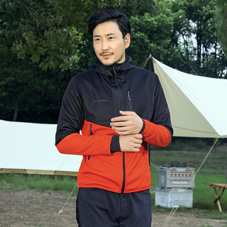 MAMMUT 猛犸象 Ultimate Vi So Hooded 男子软壳衣 1011-01400 黑色/岩浆红拼色 M