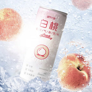 鲜汽十族 0糖 白桃 果汁气泡饮料 310ml*6罐