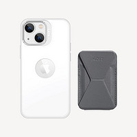 moft MOFT磁吸式iPhone13手机壳手机卡包支架保护壳套兼容MagSafe无线充电苹果13 小白壳搭配 月岩灰-羊皮触感手机支架套装 iPhone13 Pro Max