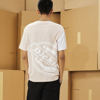 Dickies 帝客 男女款圆领短袖T恤 DK010559 脏脏粉/白色 XS