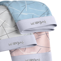 Miiow 猫人 男士内裤套装 MR-HT1040 3条装(蓝色+灰色+粉色) L