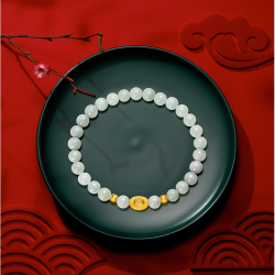 chjjewellery潮宏基女士招财元宝足金手链scg32600004