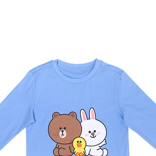 LINE FRIENDS NK04 儿童长袖T恤 蓝色 120cm