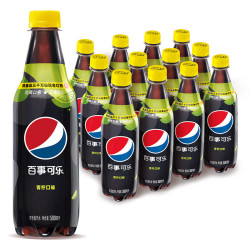 pepsi 百事 可乐 无糖 Pepsi 碳酸饮料 青柠味 汽水 中胶瓶 500ml*12瓶 百事出品