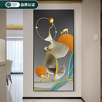 光影福鹿-15 60x120cm 现代简约玄关装饰画晶瓷