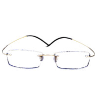 目匠 1042 土豪金纯钛眼镜框+1.67折射率 防蓝光镜片