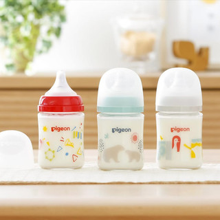 Pigeon 贝亲 母乳实感第3代PRO系列 玻璃奶瓶 160ml 北极熊青色 SS 1月+