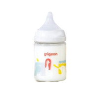 Pigeon 贝亲 母乳实感第3代PRO系列 玻璃奶瓶 160ml 动物园白色 SS 1月+