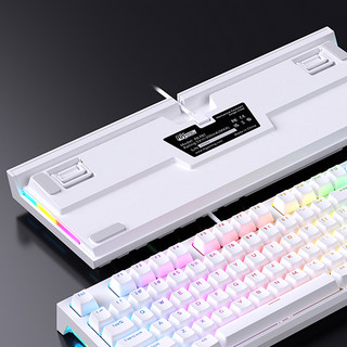 ROYAL KLUDGE R87 有线机械键盘 白色 青轴 RGB