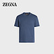 杰尼亚 Zegna） 男士蔚蓝色12milmil12 羊毛汗布T恤 L码