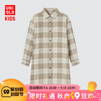 UNIQLO 优衣库 童装/女童 法兰绒格子连衣裙(长袖) 443314