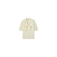 DUIBAI 对白 女士短袖衬衫 CDC067 月光杏 XL