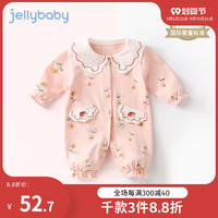 满月婴儿衣服秋季新生纯棉秋装公主哈衣外出服春秋女宝宝连体衣秋