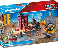 playmobil 摩比世界 小型挖掘机 （带建筑部分）