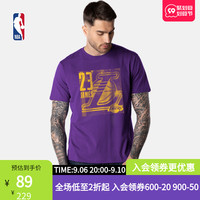 NBA- 湖人队 詹姆斯 奉献系列 男子 紫色 运动休闲 圆领短袖T恤