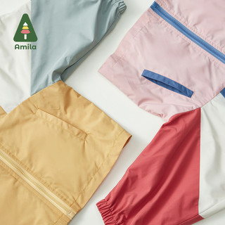 Amila儿童装拼接冲锋衣风衣派克服春秋装新款男女童上衣宝宝外套